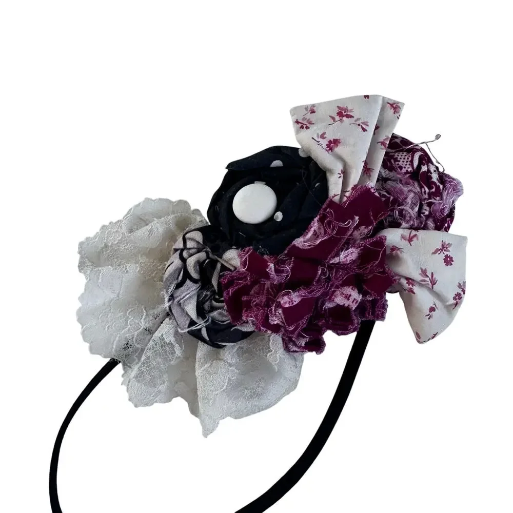 Elegant Floral Lace Head Wrap with Skinny Band